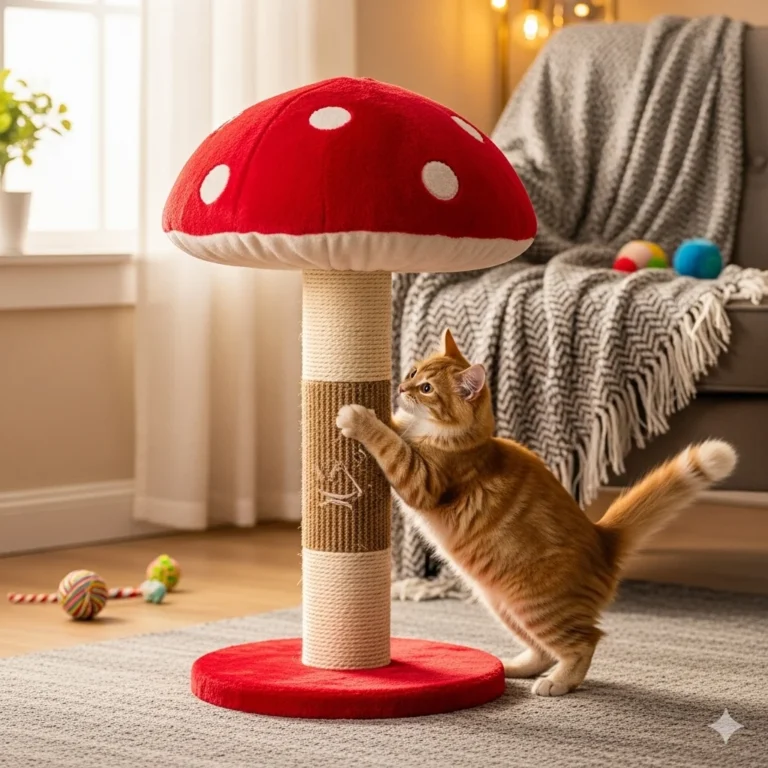 kattenkrapaal in woonkamer